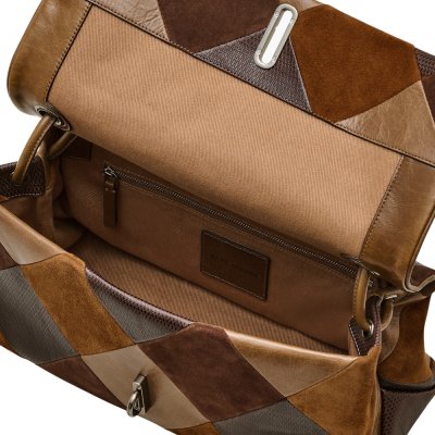 THE SUEDE PATCHWORK LARGE DUAL BAG